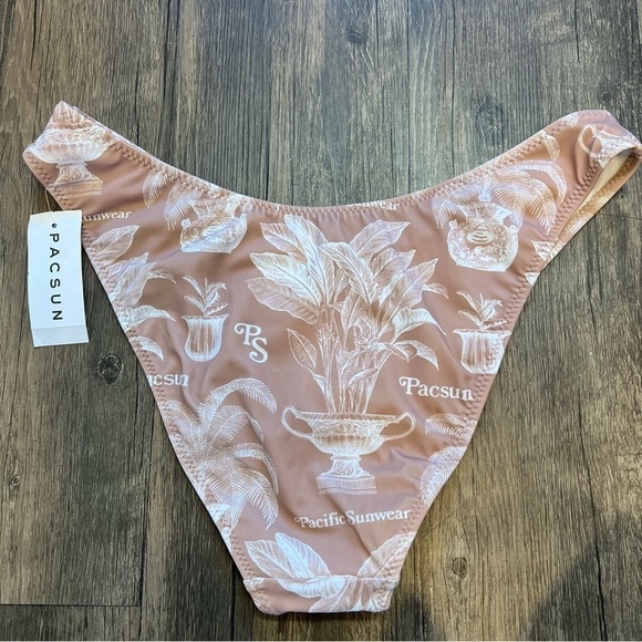 NWT PacSun Classic Bikini Bottom Palm Tree Print Size L - Picture 4 of 7